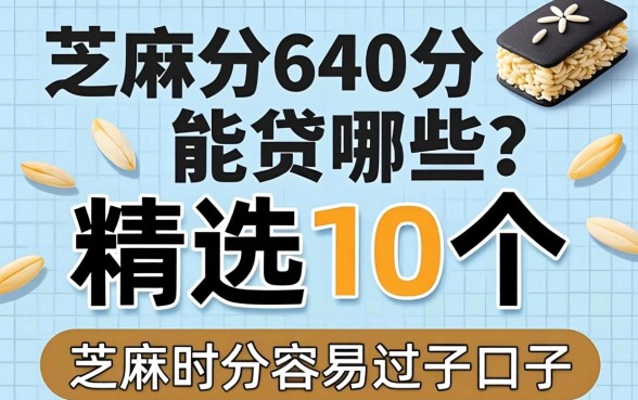 芝麻分640分能贷哪些？精选10个容易过的口子分享