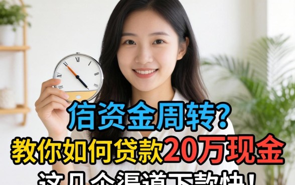 急需资金周转？教你如何贷款20万现金，这几个渠道下款快