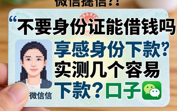 微信不要身份证能借钱吗？实测几个容易下款的口子