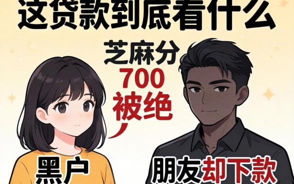 我芝麻分700被拒,朋友黑户却下款,这贷款到底看什么