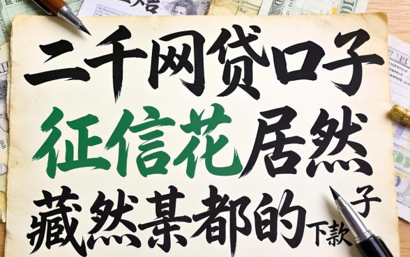 我翻烂了二千网贷口子，发现征信花居然都下款的口子藏在这里