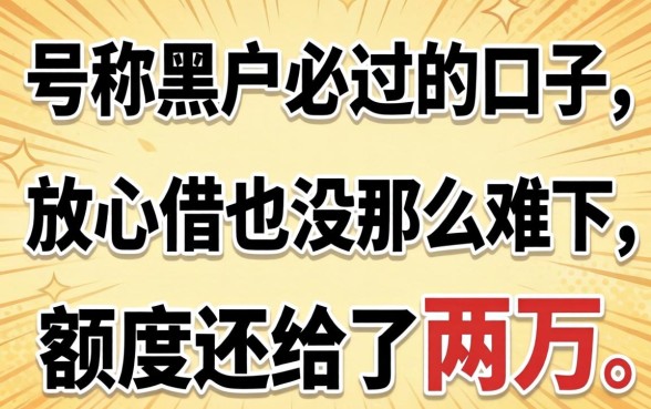 我试了那些号称黑户必过的口子，发现放心借也没那么难下，额度还给了两万