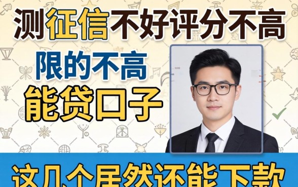实测征信不好评分不高能贷口子，这几个居然还能下款