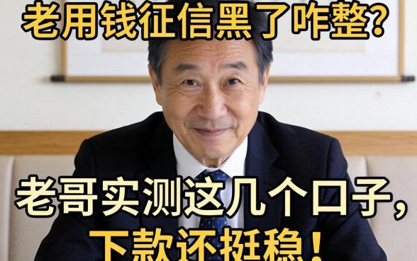 急用钱征信黑了咋整？老哥实测这几个口子，下款还挺稳！