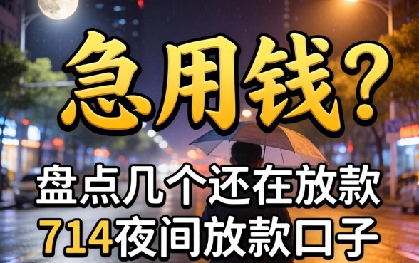 深夜急用钱？盘点几个还在放款的714夜间放款口子
