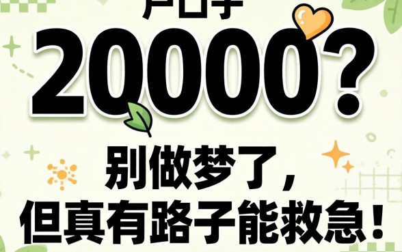 黑户口子 20000？别做梦了，但真有路子能救急