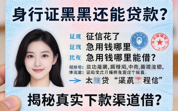 身份证黑户还能贷款吗？征信花了急用钱哪里能借？揭秘真实下款渠道