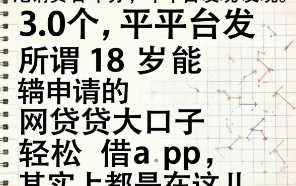 我翻了30个平台发现，所谓18岁能申请的网贷大口子轻松借app，其实都在这儿