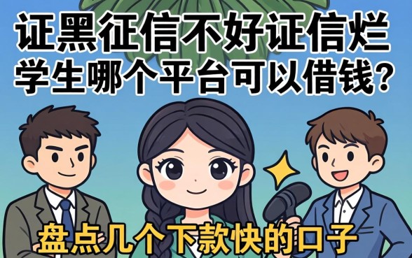 征信黑征信不好征信烂学生哪个平台可以借钱?盘点几个下款快的口子