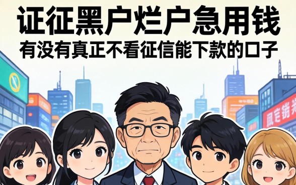 征信黑户烂户急用钱，有没有真正不看征信能下款的口子？
