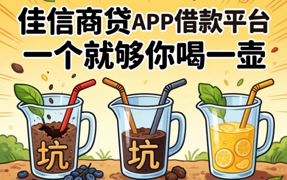 类似捷信商贷app一样的借款平台，这三个坑踩中一个就够你喝一壶