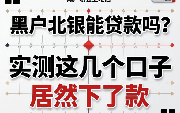 黑户北银能贷款吗？实测这几个口子居然下了款