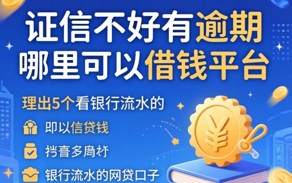 征信不好有逾期哪里可以借钱的平台，理出5个看银行流水的网贷口子