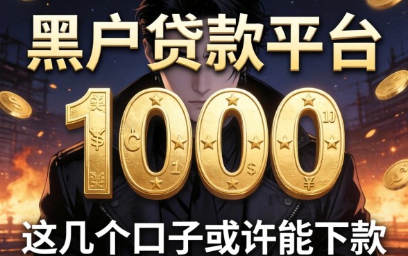 揭秘2026黑户贷款平台1000，这几个口子或许能下款