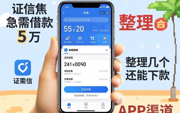 征信黑急需借款5万APP,整理了几个还能下款的渠道