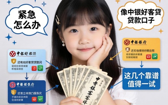 手头紧急需用钱怎么办？像中银好客贷的贷款口子还有哪些？这几个靠谱平台值得一试