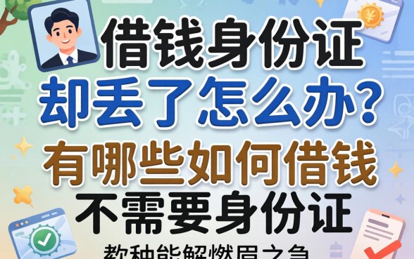 急需用钱身份证却丢了怎么办？有哪些如何借钱不需要身份证的软件能解燃眉之急？