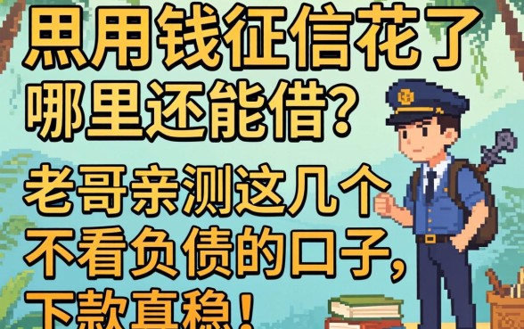 急用钱征信花了哪里还能借？老哥亲测这几个不看负债的口子，下款真稳！