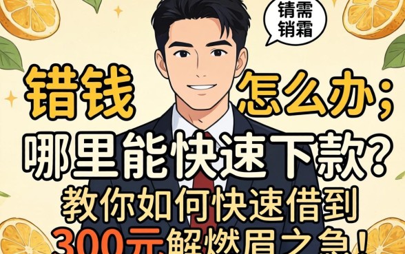 急需用钱怎么办？哪里能快速下款？教你如何快速借到300元解燃眉之急！