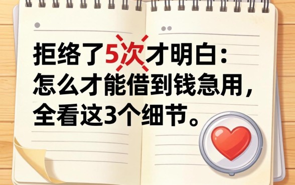 被拒了5次才明白:怎么才能借到钱急用,全看这3个细节