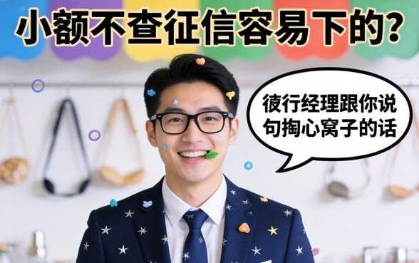 有没小额不查征信容易下的？支行经理跟你说句掏心窝子的话
