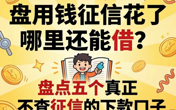 急用钱征信花了哪里还能借？盘点五个真正不查征信的下款口子