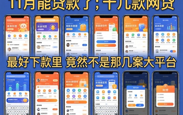我实测了十几款网贷，发现11月能贷款的软件里最好下款的竟然不是那几家大平台