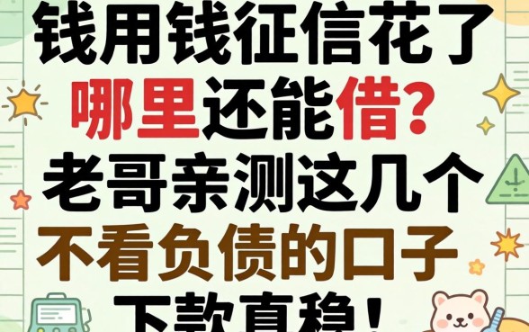 急用钱征信花了哪里还能借？老哥亲测这几个不看负债的口子，下款真稳！