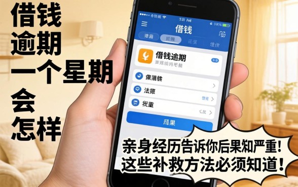 手机上借钱逾期一个星期会怎样?亲身经历告诉你后果有多严重,这些补救方法必须知道!