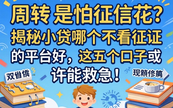 急需周转又怕征信花？揭秘小贷哪个不看征信的平台好，这五个口子或许能救急！