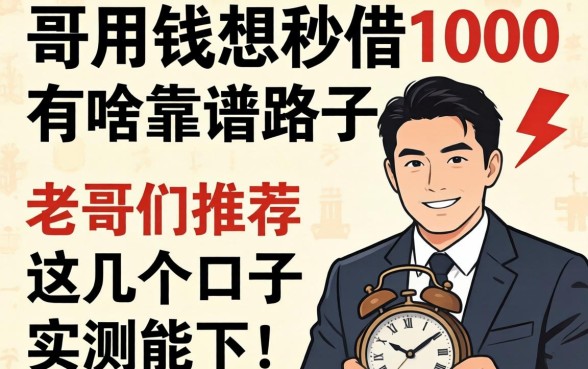 急用钱想秒借1000有啥靠谱路子?老哥们推荐这几个口子实测能下!