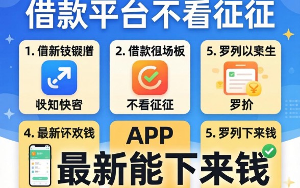 最快的借款平台不看征信，罗列5个最新能下来钱的app