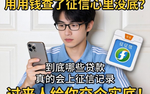 急用钱查了征信心里没底？到底哪些贷款真的会上征信记录，过来人给你交个实底！