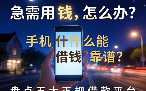 深夜急需用钱怎么办？手机什么能借钱靠谱？盘点五大正规借款平台