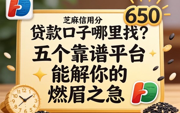 芝麻信用分650贷款口子哪里找?这五个靠谱平台能解你的燃眉之急吗?