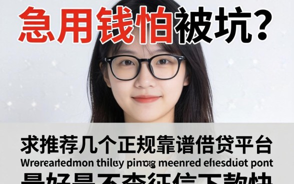 急用钱怕被坑？求推荐几个正规靠谱的借贷平台，最好是不查征信下款快的！