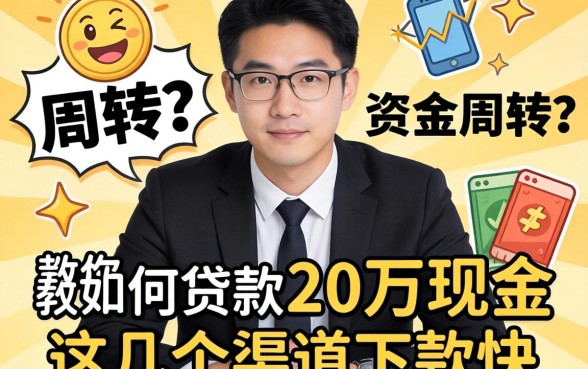 急需资金周转？教你如何贷款20万现金，这几个渠道下款快