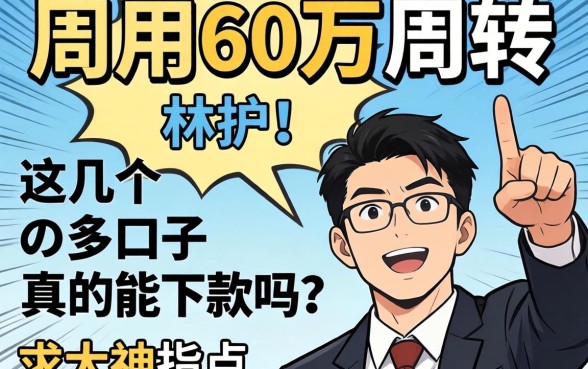 急用60万周转，这几个口子真的能下款吗？求大神指点！