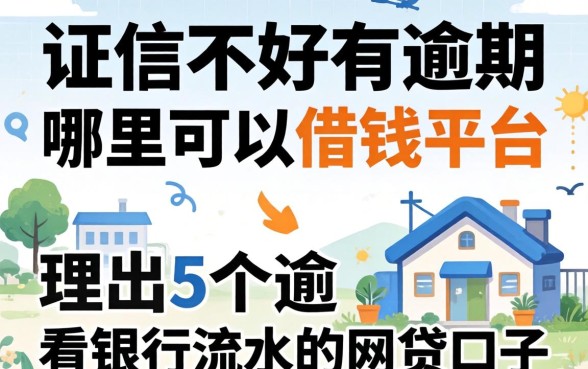 征信不好有逾期哪里可以借钱的平台，理出5个看银行流水的网贷口子