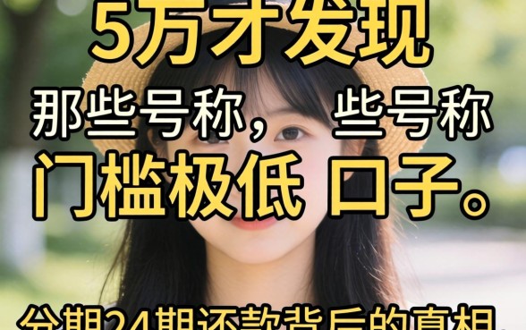 我借了5万才发现,那些号称门槛极低的口子,分期24期还款背后的真相