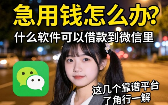深夜急用钱怎么办？什么软件可以借款到微信里？这几个靠谱平台了解一下