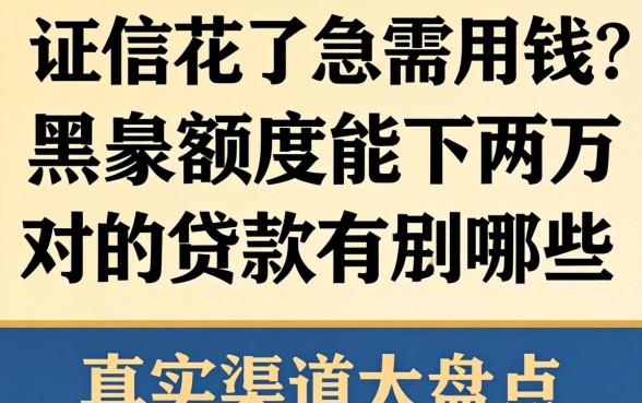 征信花了急需用钱？黑户额度能下两万的贷款有哪些，真实渠道大盘点