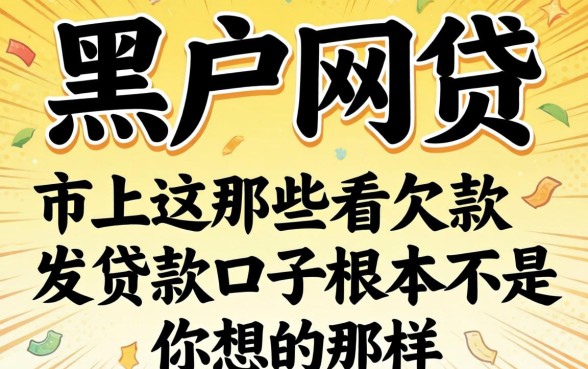 我试了市面上所谓的黑户网贷,发现那些不看欠款的贷款口子根本不是你想的那样
