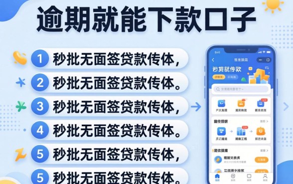 没有逾期就能下款的口子，罗列5个秒批无面签贷款软件
