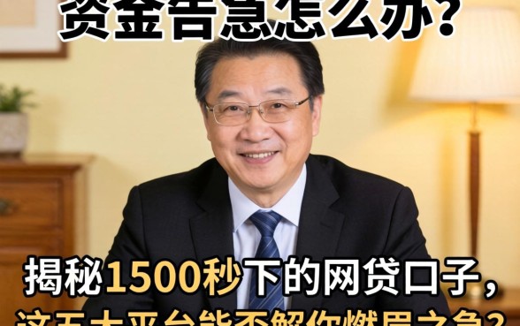 资金告急怎么办？揭秘1500秒下的网贷口子，这五大平台能否解你燃眉之急？