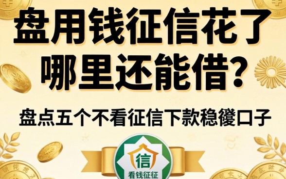 急用钱征信花了哪里还能借？盘点五个不看征信下款稳的口子
