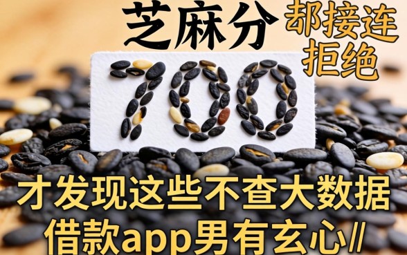 我芝麻分700却接连被拒，才发现这些不查大数据的借款app另有玄机