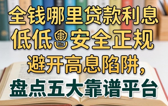 急需用钱哪里贷款利息低又安全正规？避开高息陷阱，盘点五大靠谱平台