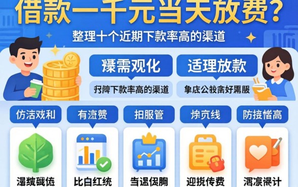 急需借款一千元当天放款?整理了十个近期下款率高的渠道