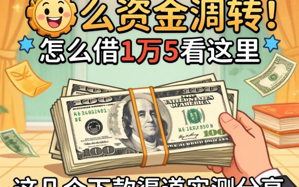 急需资金周转?怎么借1万5看这里,这几个下款渠道实测分享